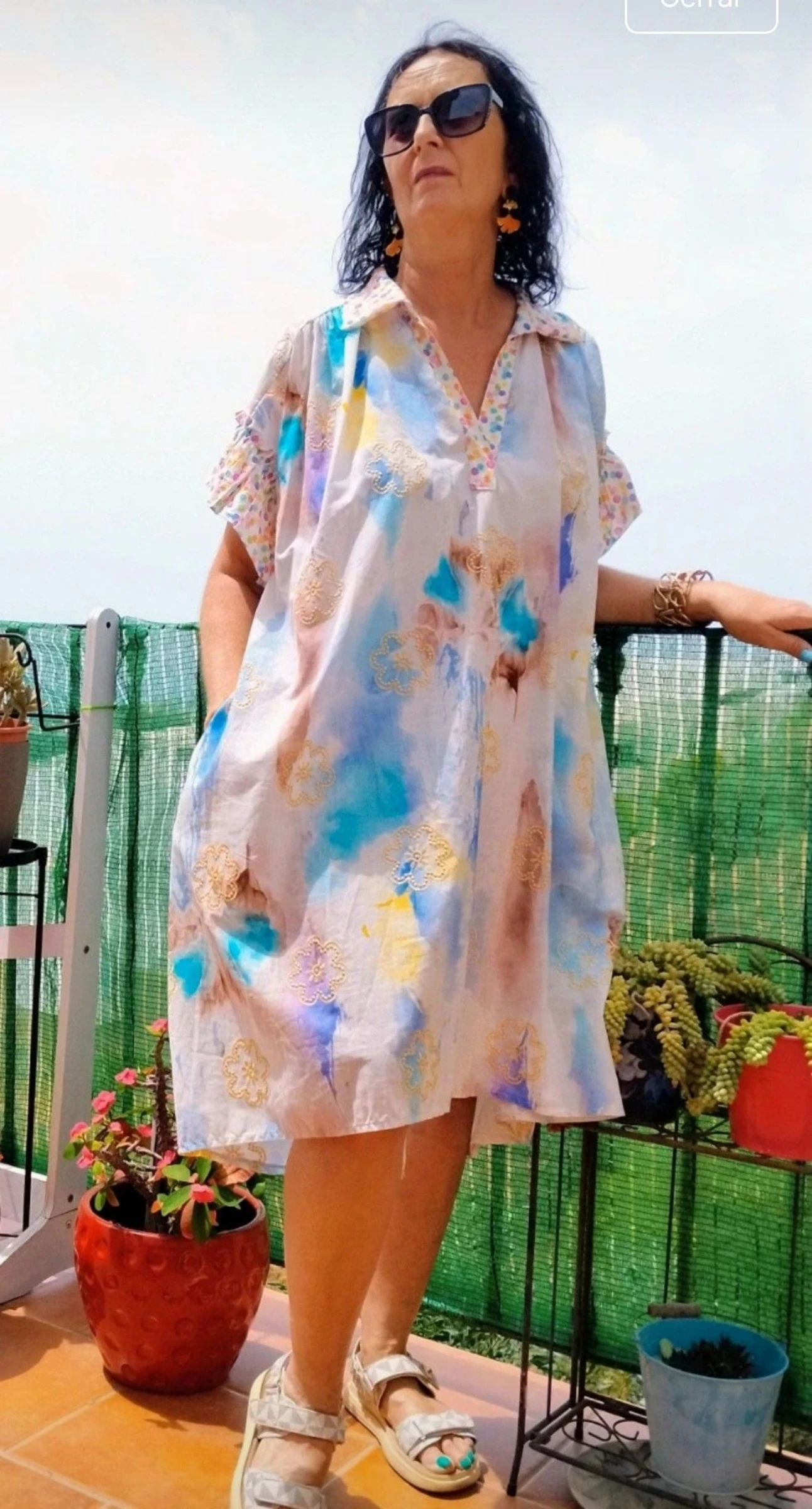 Vestido de verano bordado muy fresquito talla única nuevo